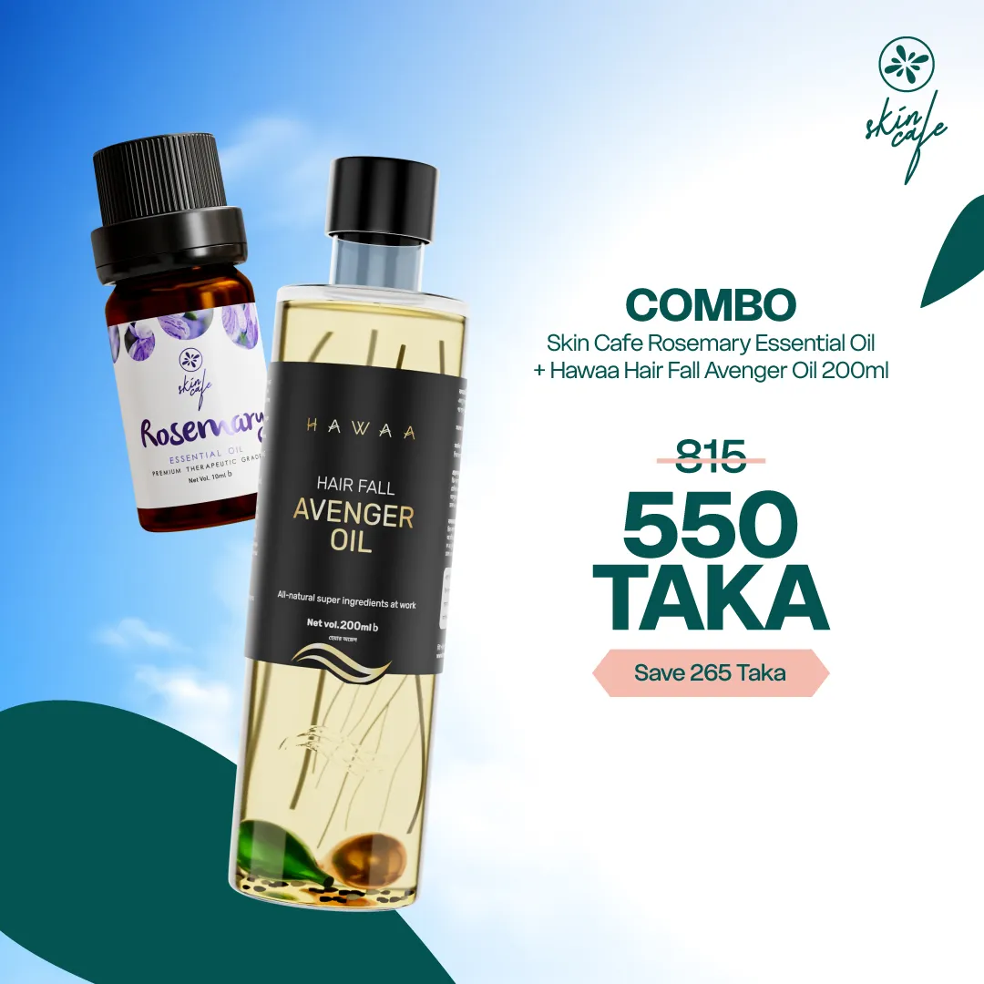 COMBO - Ultimate Hair Growth Combo (Skin Cafe Rosemary Essential Oil 10ml & Hawaa Hair Fall Avenger Oil (200ml))