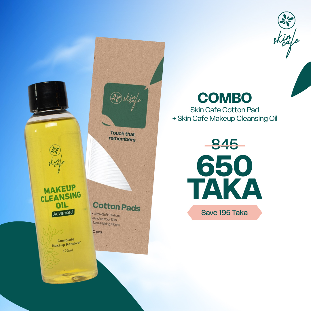 COMBO - Skin Cafe Makeup Cleansing Oil 120ml + Skin Cafe Cotton Pad 80pcs